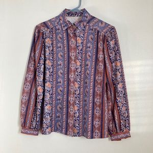 Unique Vintage 70s Polyester Hippie Shirt